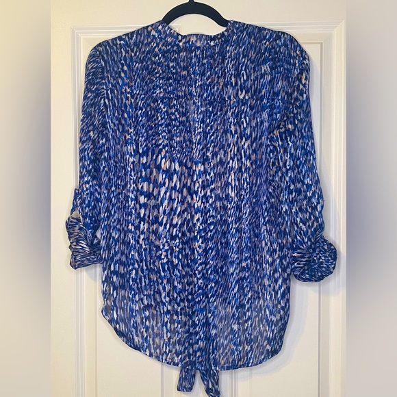Cache - Patterned Sheer Tie Front Blouse - Size: S - Picture 2 of 2